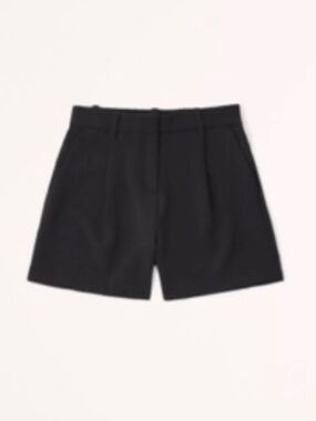 Abercrombie High Rise Premium Crepe Tailored Short - Black - Size XL